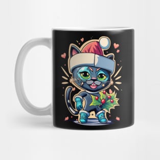 Christmas Super Hero Cat Cartoon Gift Mug